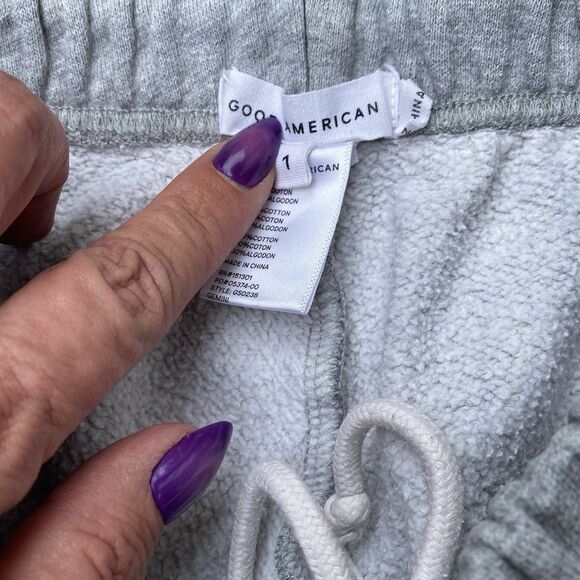 Good American “GEMINI” Gray Boyfriend Sweat Pants Joggers With Gemini Logo 28x30 - Picture 6 of 7